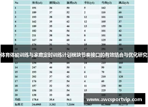 体育体能训练与家庭定时训练计划模块节奏接口的有效结合与优化研究