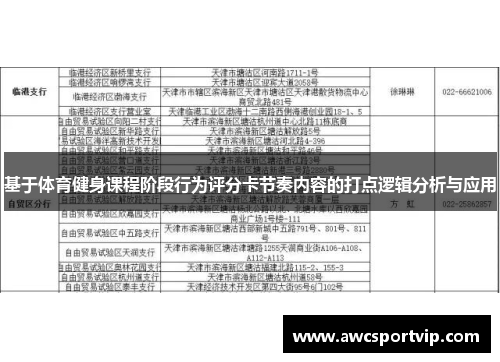 基于体育健身课程阶段行为评分卡节奏内容的打点逻辑分析与应用